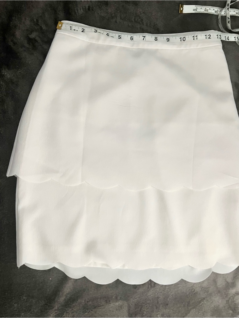 Ann Taylor Factory White Scalloped Skirt - Size 00P Petite
